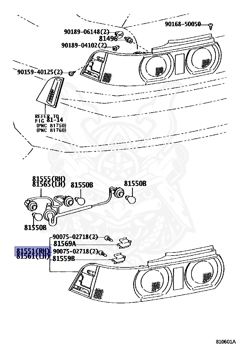 81551-17100 - Toyota - Lens, Rear Combination Lamp, Rh - Nengun Performance