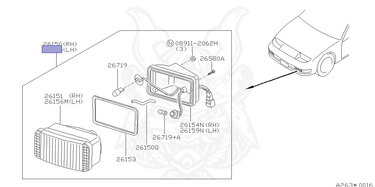 B6155-40P00 - Nissan - Fog Lamp Assembly, Lh - Nengun Performance