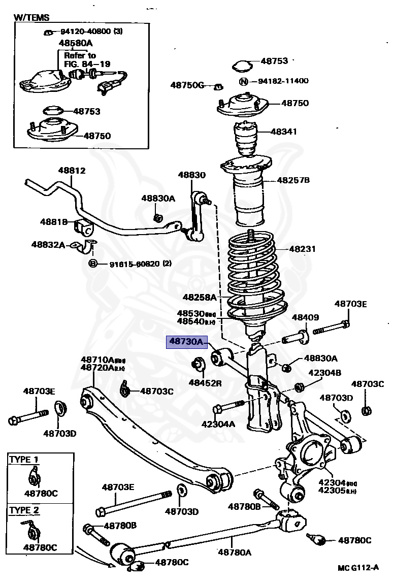 48730-32020 - Toyota - Arm Assy, Rear Suspension, No.2 - Nengun