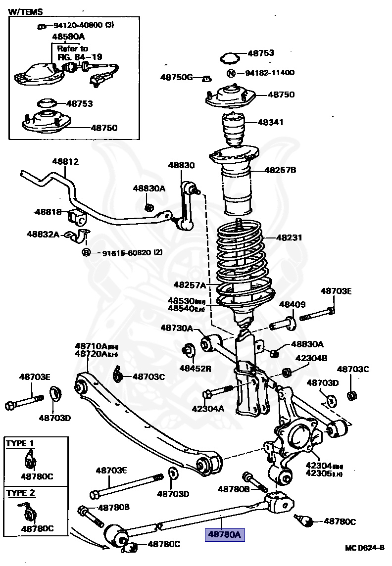 48780-32020 - Toyota - Rod Assy, Strut, Rear - Nengun Performance