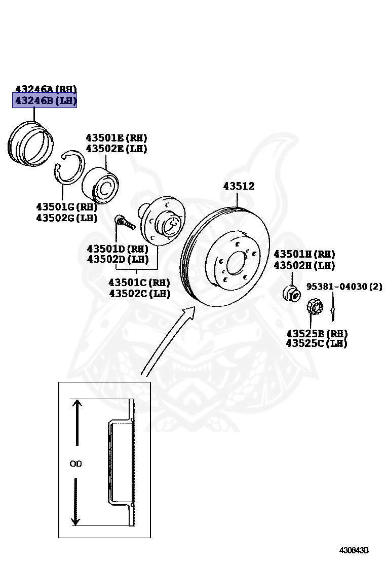SSS 4324632020 Genuine Toyota DEFLECTOR, FRONT WHEEL BEARING