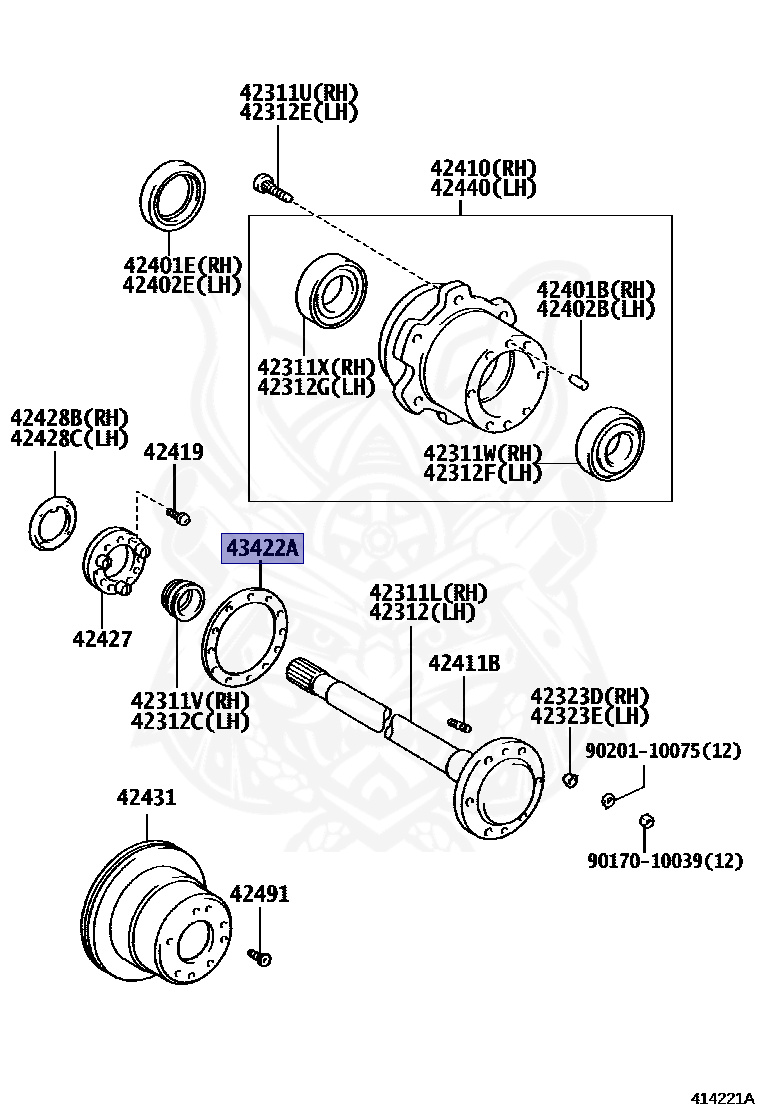 KEN 43422-60070 - Toyota - Gasket, Rear Axle Outer Shaft Flange