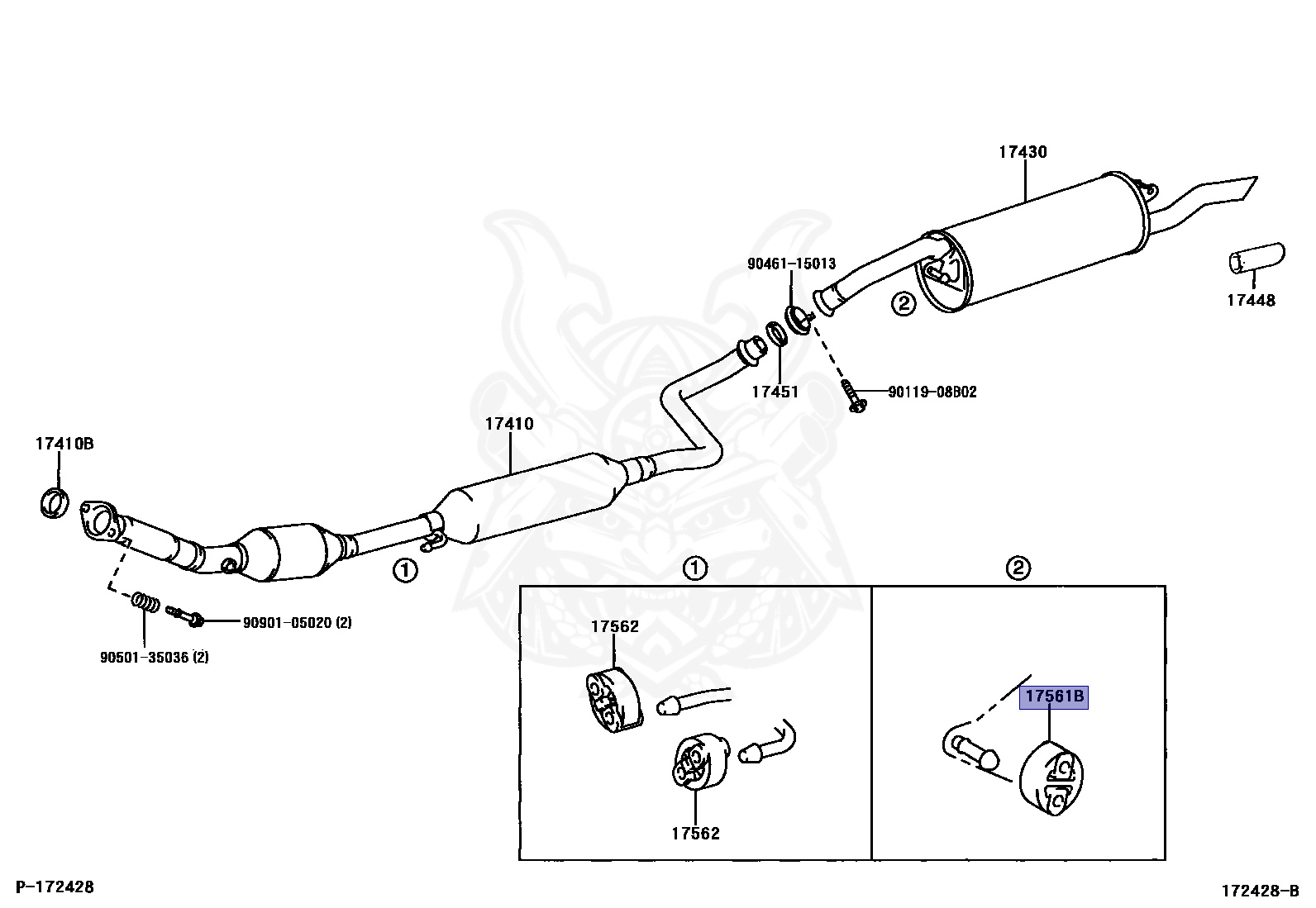17565-74280 - Toyota - Support, Exhaust Pipe, No.4 - Nengun