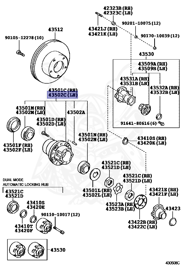 三 43502-69085 - Toyota - Hub Sub-assy, Front Axle, Lh - Nengun