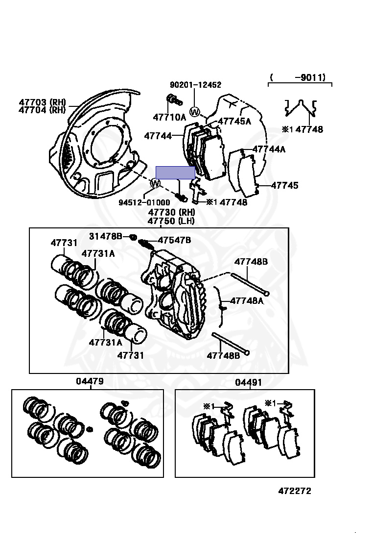90101-10166 - Toyota - Bolt (for Dust Cover To Steering Knuckle