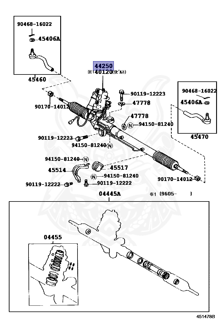 44250-14230 - Toyota - Gear Assy, Power Steering (for Rack