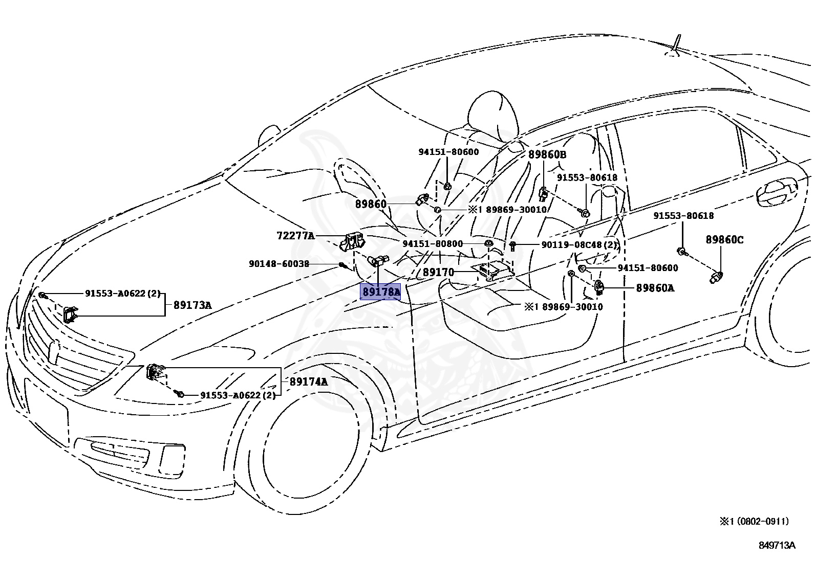 のの 89178-33050 - Toyota - SENSOR, SEAT POSITION AIR BAG