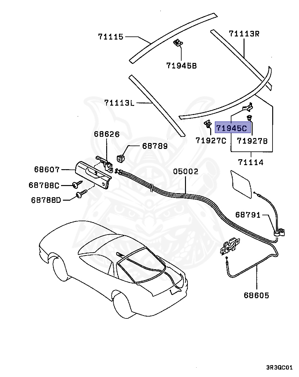 MB645379 - Mitsubishi - Clip, Tailgate Moulding - Nengun Performance