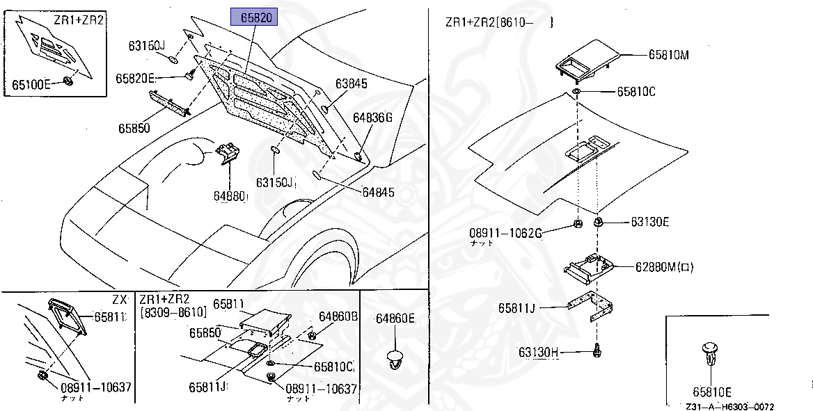 じゅん  65840-21P00 - Nissan - HOOD INSULATOR - Nengun Performance