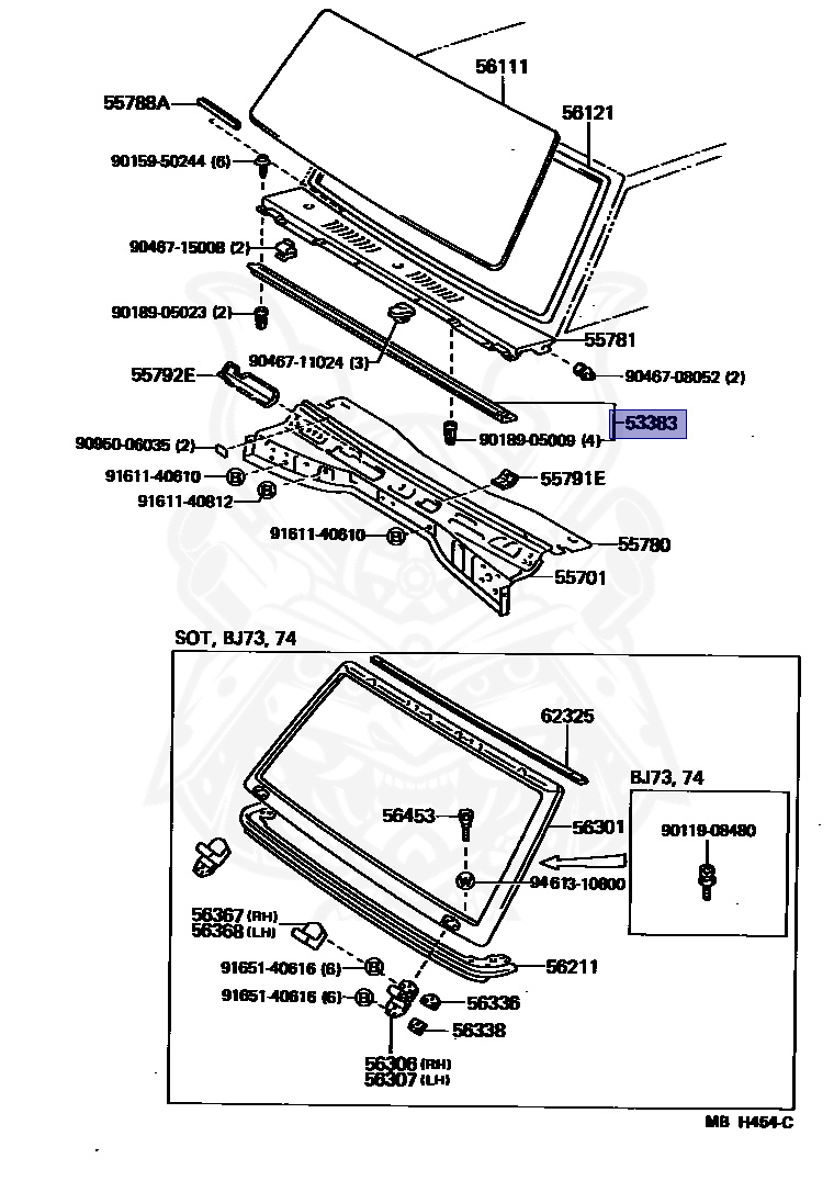 53383-90K00 - Toyota - Seal, Hood To Cowl Top - Nengun Performance