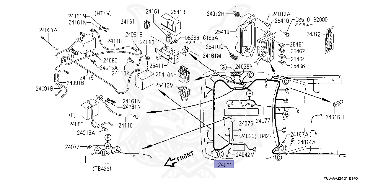 24010-0Y760 - Nissan - Harness Assembly, Engine Room