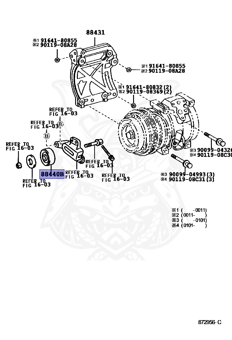 88440-20120 - Toyota - IDLER PULLEY ASSY - Nengun Performance