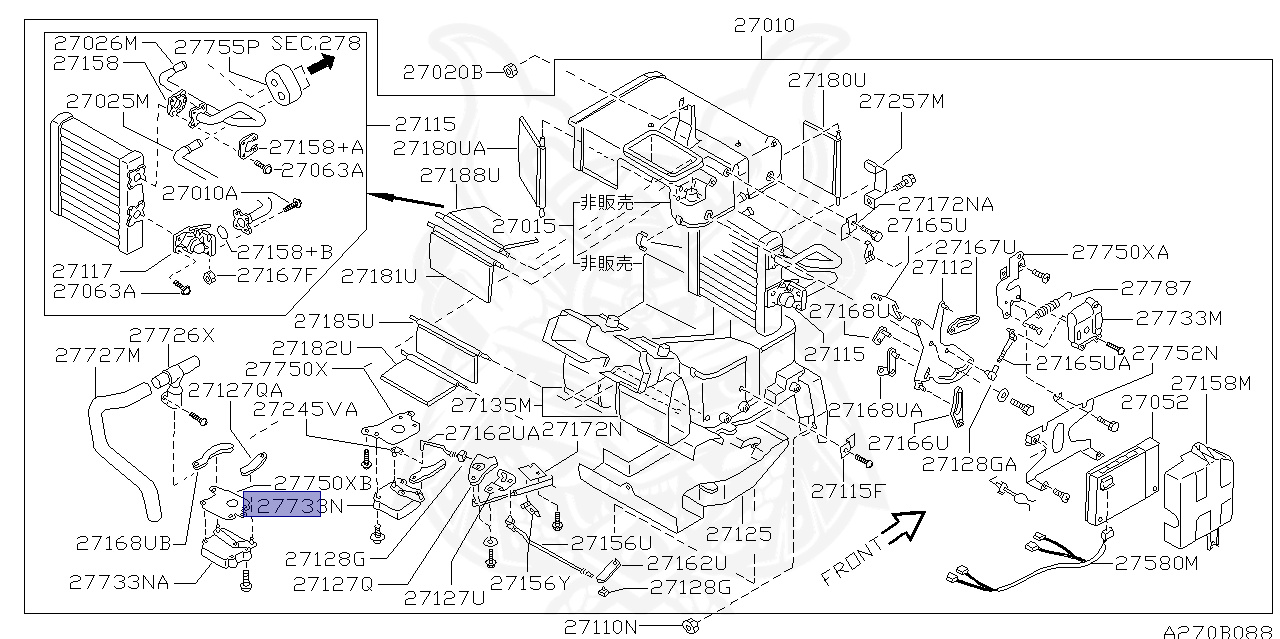 ニア  資料 27732-40P10 - Nissan - ACTUATOR ASSEMBLY, AIR MIX - Nengun Performance