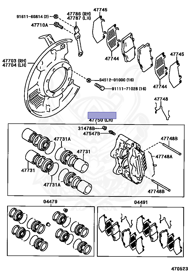 47730-35080 - Toyota - FRONT DISC BRAKE CALIPER ASSY, RH - Nengun