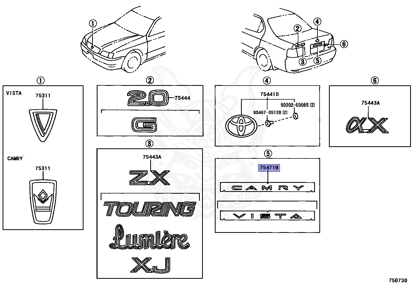 75471-32020 - Toyota - PLATE, REAR BODY NAME, NO.1 - Nengun