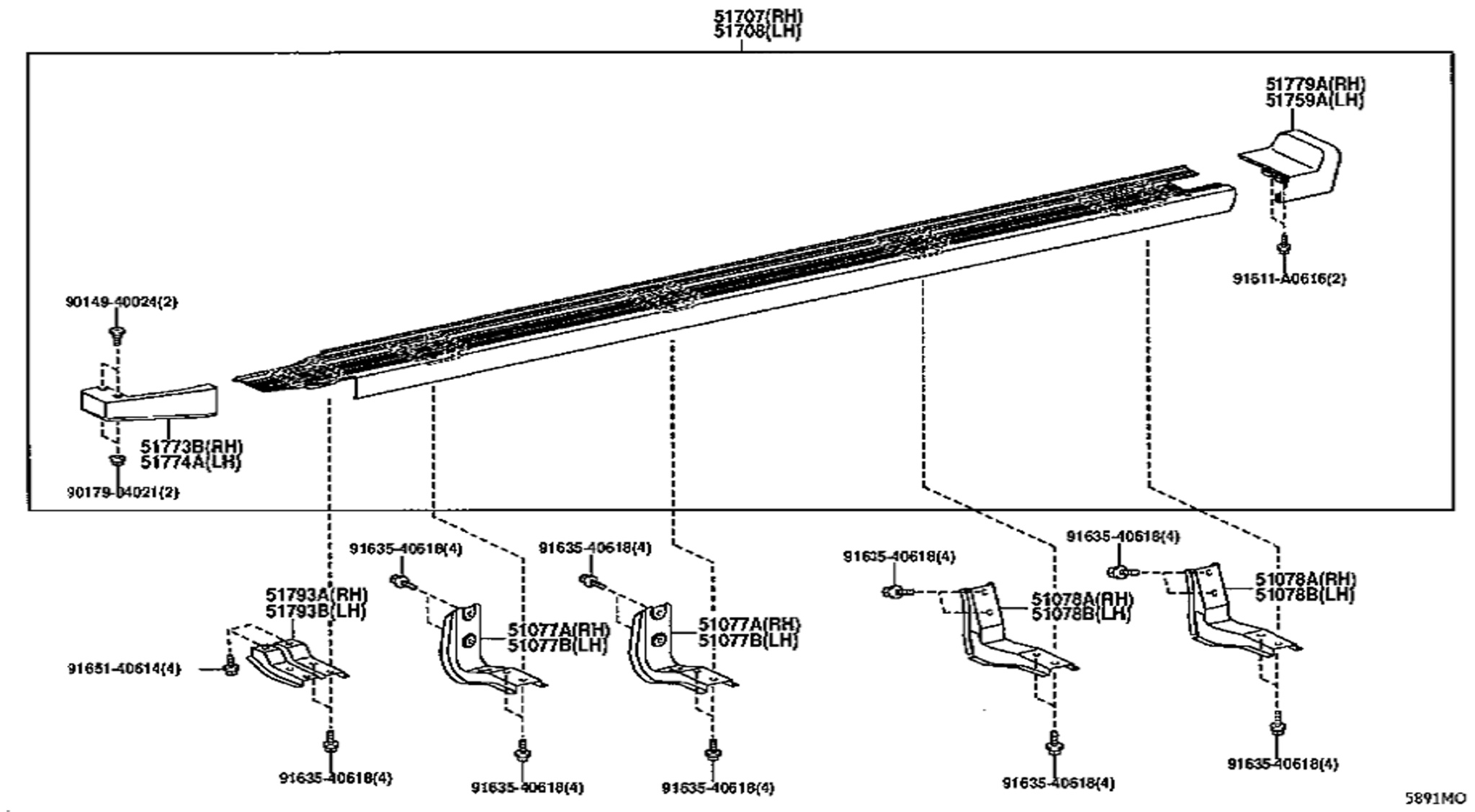 51783-60010 - Toyota - Side Step Bracket, No.2 - Nengun Performance