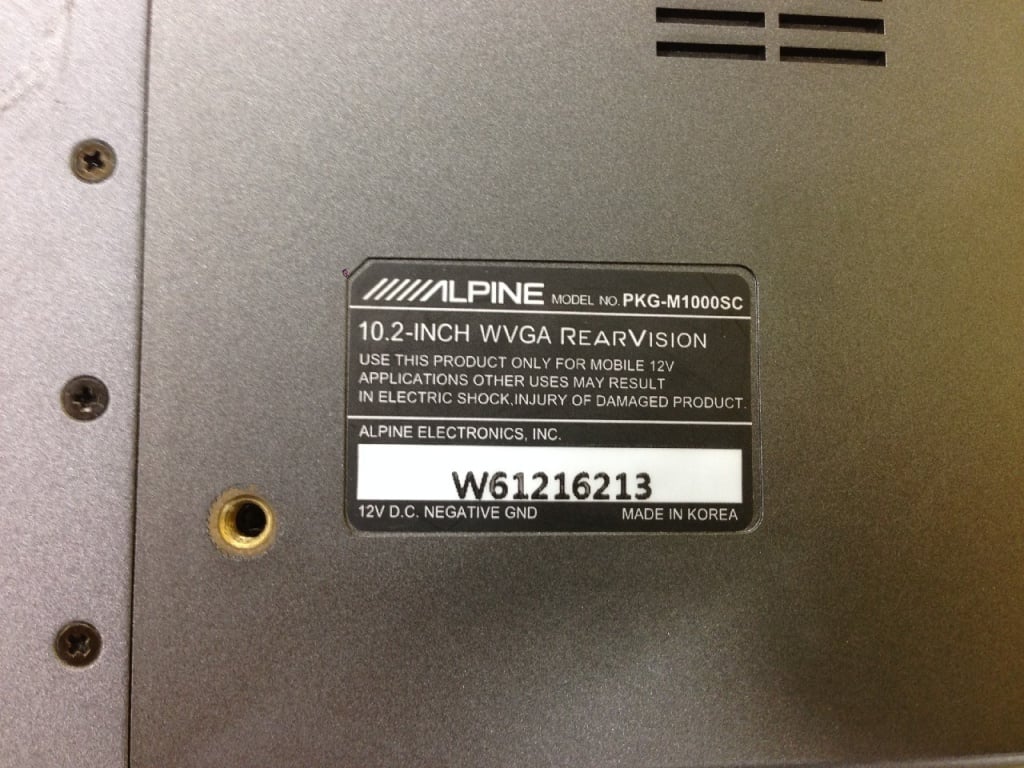 Alpine - Junk! Rear Monitor (PKG-M100SC)