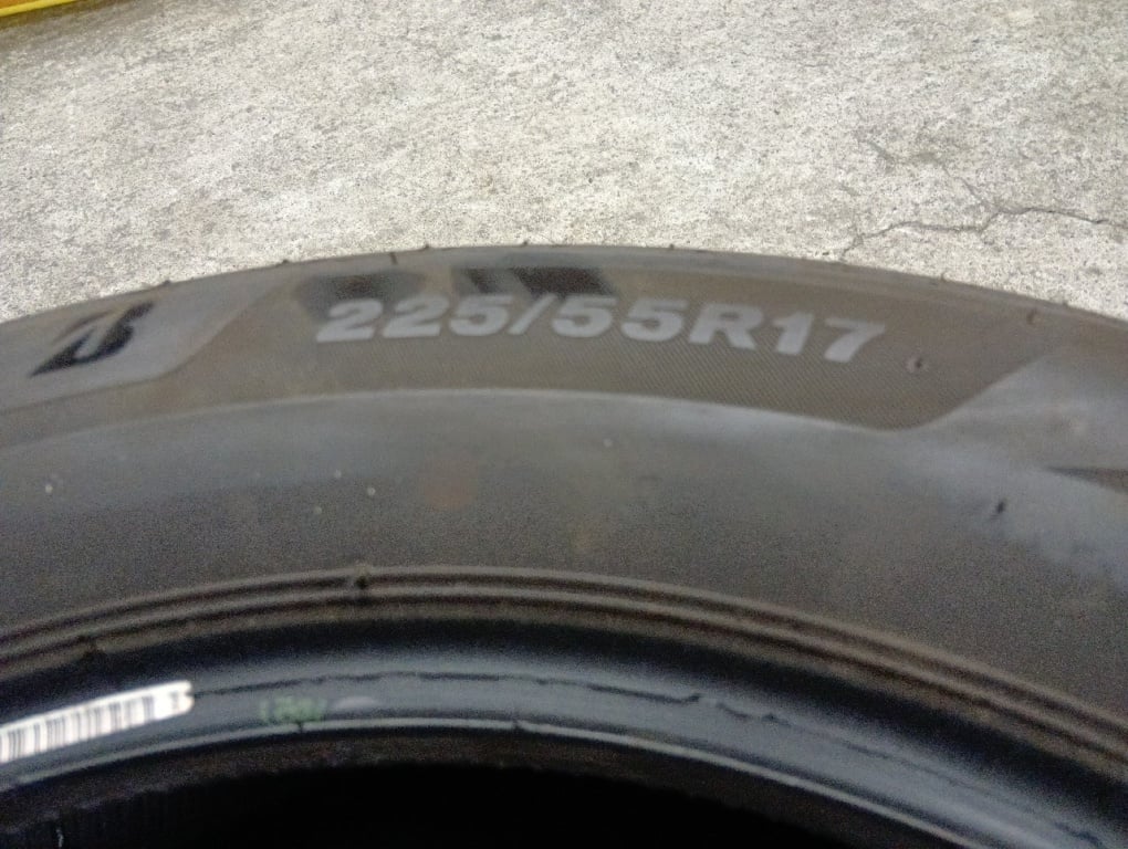 Bridgestone - Used tires (225/55R17) 7.5mm tread depth, set of 4.